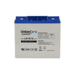 Batería 12 V / 18 Ah / UL / Tecnología AGM / Vida útil promedio de 5 años / Para uso en equipo electrónico, Alarmas de Intrusión / Incendio/ Control de acceso / Video Vigilancia / Terminales T1