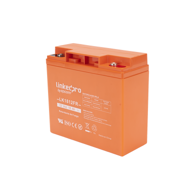Batería 12 V / 18 Ah / UL / Tecnología AGM / Vida útil promedio de 5 años / Retardante a la Flama / Para uso en equipo electrónico, Alarmas de Intrusión / Incendio/ Control de acceso / Video Vigilancia / TermInale