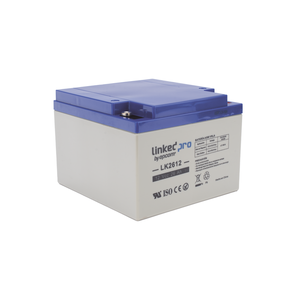 Batería de respaldo 12 V | 26 Ah AGM | Especial para Seguridad Electrónica | UPS | Sistemas de Emergencia | Vida útil 5 años | Terminales M5