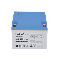 Batería 12 V / 26 Ah / UL / Tecnología AGM / Vida útil promedio de 5 años /Para uso en equipo electrónico, Alarmas de Intrusión / Incendio/ Control de acceso / Video Vigilancia / Terminales M5