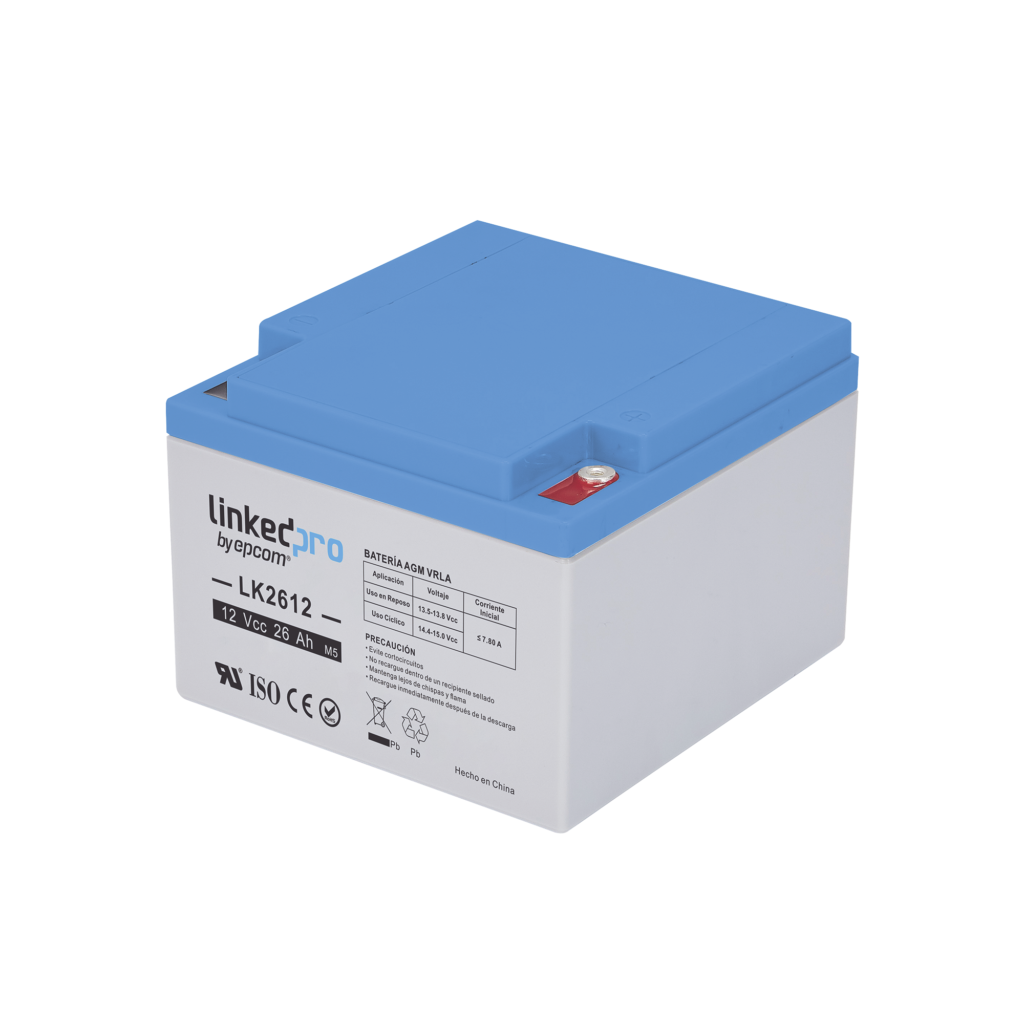 Batería de respaldo 12 V | 26 Ah AGM | Especial para Seguridad Electrónica | UPS | Sistemas de Emergencia | Vida útil 5 años | Terminales M5