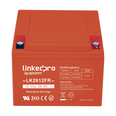 Batería de respaldo 12 V|  26 Ah | AGM | Certificada UL94-V0 Retardante a la Flama | Especial para Seguridad Electrónica | UPS | Sistemas de Emergencia | Vida útil 5 años | Terminales T1