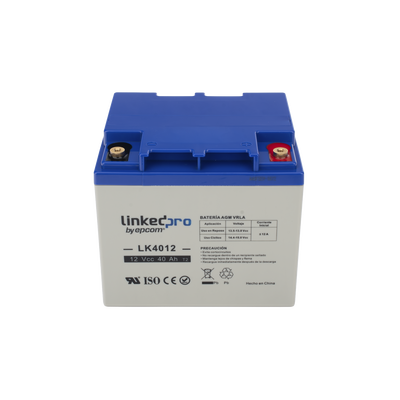 Batería 12 V / 40 Ah / UL / Tecnología AGM / Para uso en equipo electrónico, Alarmas de Intrusión / Incendio/ Control de acceso / Video Vigilancia / Terminales T2