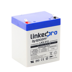 Batería 12 V / 5.5 Ah / UL / Vida útil promedio 5 años / Tecnología AGM / Para uso en equipo electrónico, Alarmas de Intrusión / Incendio/ Control de acceso / Video Vigilancia / Terminales F1 ( Incluye adaptador F