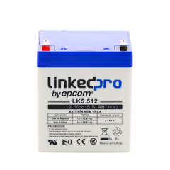 Batería de respaldo 12 V  |  5.5 Ah  |  AGM | Especial para Seguridad Electrónica | UPS | Sistemas de Emergencia  | Vida útil 5 años | Terminales F1  + Adaptador F2