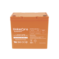 Batería 12 V / 55 Ah / UL / Tecnología AGM-VRLA / Vida útil promedio de 5 años / Retardo a la flama / Para uso en equipo electrónico, Alarmas de Intrusión / Incendio/ Control de acceso / Video Vigilancia / Termina