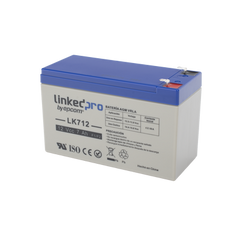 Batería 12 V / 7 Ah / UL / Tecnología AGM / Vida útil promedio 5 años / Uso en equipo electrónico, Alarmas de Intrusión / Incendio / Control de acceso / Video Vigilancia / Terminales F1 ( Incluye adaptador F2 )