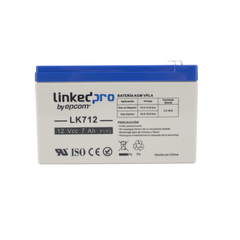 Batería 12 V / 7 Ah / UL / Tecnología AGM / Vida útil promedio 5 años / Uso en equipo electrónico, Alarmas de Intrusión / Incendio / Control de acceso / Video Vigilancia / Terminales F1 ( Incluye adaptador F2 )
