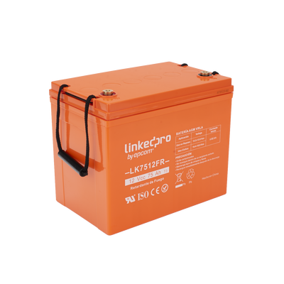 Batería 12 V / 75 Ah / UL / Tecnología AGM-VRLA / Vida útil promedio de 5 años / Retardo a la flama / Para uso en equipo electrónico, Alarmas de Intrusión / Incendio/ Control de acceso / Video Vigilancia / Termina