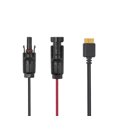 Cable 2.5 m, Negro, Calibre 12 AWG con Terminales MC4 Macho y Hebra para Terminal XT60