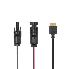 Cable 2.5 m, Negro, Calibre 12 AWG con Terminales MC4 Macho y Hebra para Terminal XT60