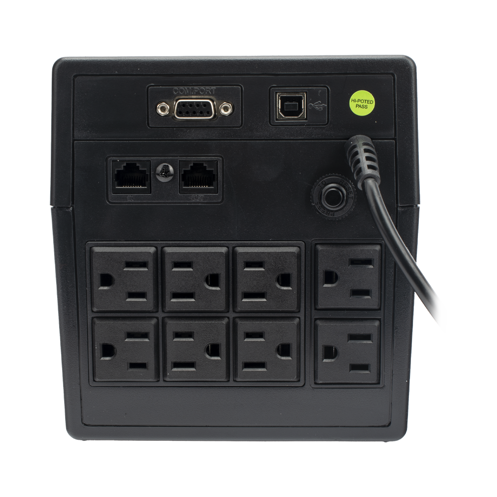 UPS 1200VA/720W Pantalla LCD / Línea Interactiva 120Vca / 6 tomas 5-15R (4 Respaldadas) / Regulación de Voltaje / Protección RJ45