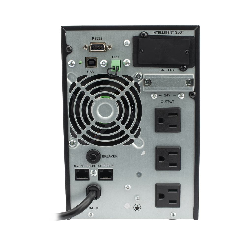 UPS 1000VA/900W  Online Doble Conversión /Pantalla LCD / 3 tomas 5-15R / Regulación de Voltaje / Protección RJ45