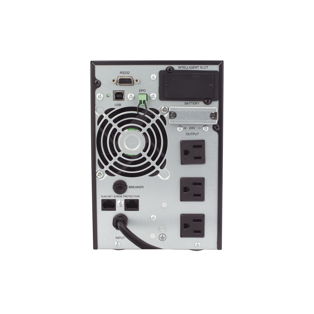 UPS 1000VA/900W  Online Doble Conversión /Pantalla LCD / 3 tomas 5-15R / Regulación de Voltaje / Protección RJ45