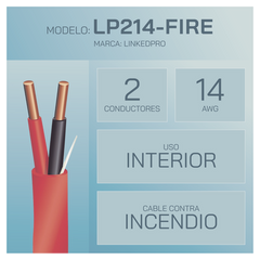 Alambre de Alarma contra Incendios - Bobina de 305 Metros: 2 x 14 AWG, Rojo, Tipo FPLR, (UL) FT4, Ideal para Sistemas de Detección y Evacuación de Incendios