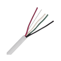 Bobina de Cable 305 Metros: 4 x 22 AWG, Color Blanco, CM, Para Sistemas de Seguridad y Alarmas