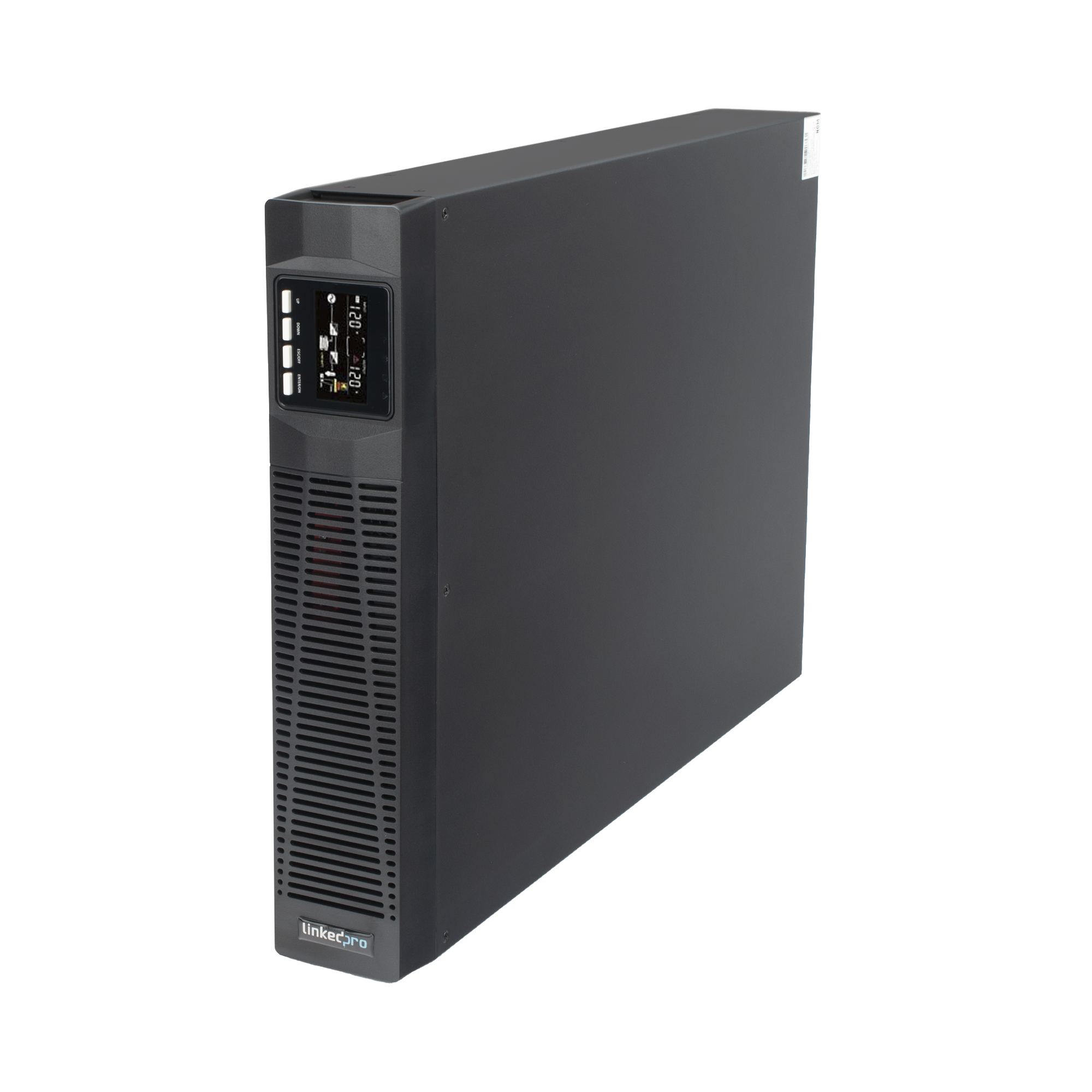 UPS de 3000VA/2700W / Topología On-Line Doble Conversión con Baterías Internas / Entrada y Salida de 120 Vca  / Pantalla LCD Configurable / Formato Rack o Torre / 8 Salidas