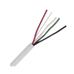 Bobina de Cable 305 Metros: 4 x 18 AWG, Color Blanco, CM, Para Sistemas de Seguridad y Alarmas