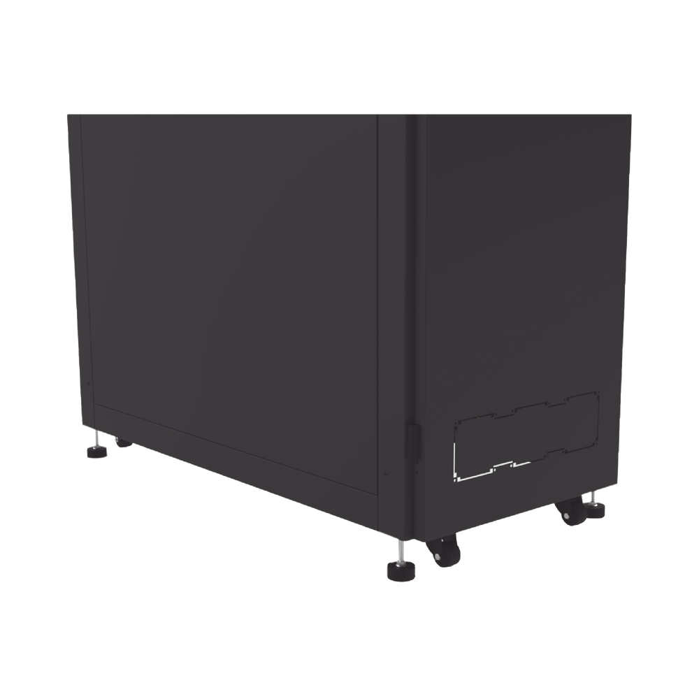 Gabinete Profesional para Telecomunicaciones de 45UR, 1200 mm Profundidad, Incluye 2 Organizadores Verticales de 45 Unidades de Rack, Se envía el Gabinete Armado.