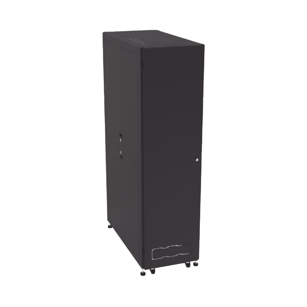 Gabinete Profesional para Telecomunicaciones de 45UR, 1200 mm Profundidad, Incluye 2 Organizadores Verticales de 45 Unidades de Rack, Se envía el Gabinete Armado.