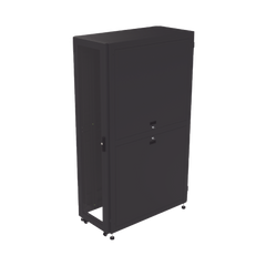 Gabinete Profesional para Telecomunicaciones de 45UR, 1200 mm Profundidad, Incluye 2 Organizadores Verticales de 45 Unidades de Rack, Se envía el Gabinete Armado.