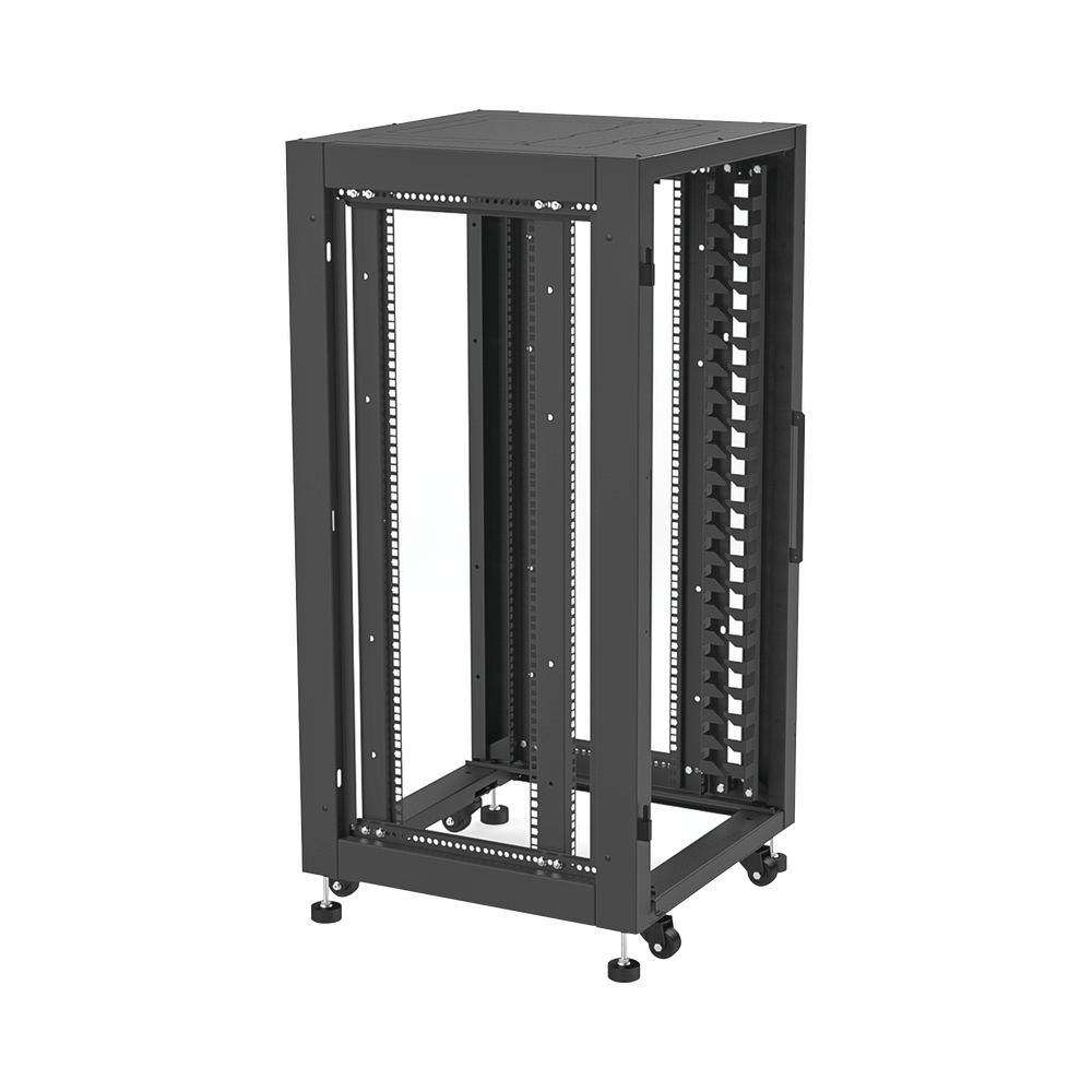 Gabinete Profesional para Telecomunicaciones de 19in, Instalación a Piso, 24UR, 600 mm Profundidad, Se envía el Gabinete Armado.