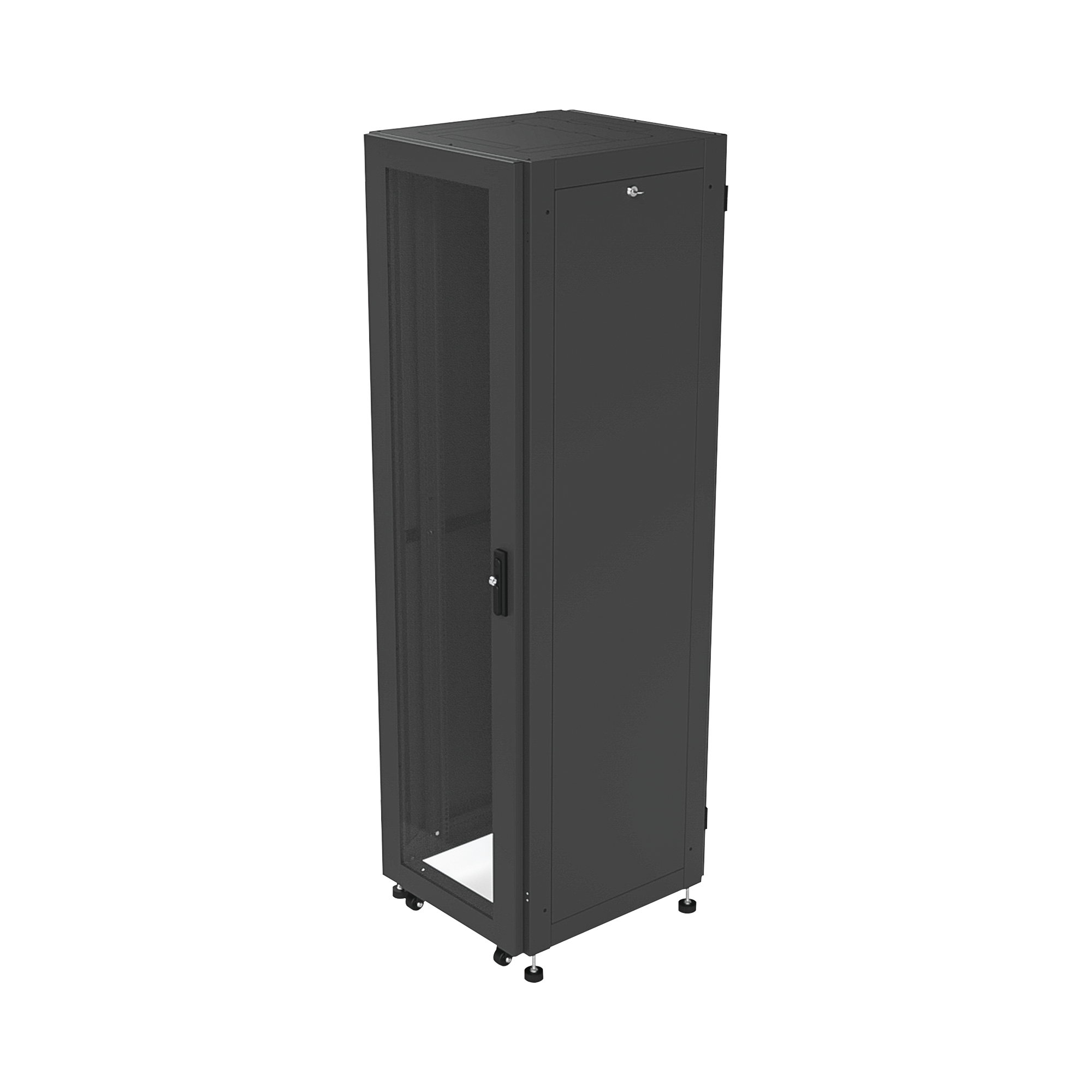 Gabinete para Telecomunicaciones Rack Estándar de 19", 42UR, 600 mm Ancho x 600 mm Profundidad. Fabricado en Acero, Se envía el Gabinete Armado.