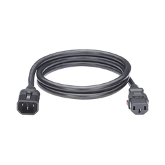 Cable de Alimentación Eléctrica Con Bloqueo de Seguridad, de IEC C14 a IEC C13, 1.2 Metros de Largo, Color Negro, Paquete de 10 Piezas