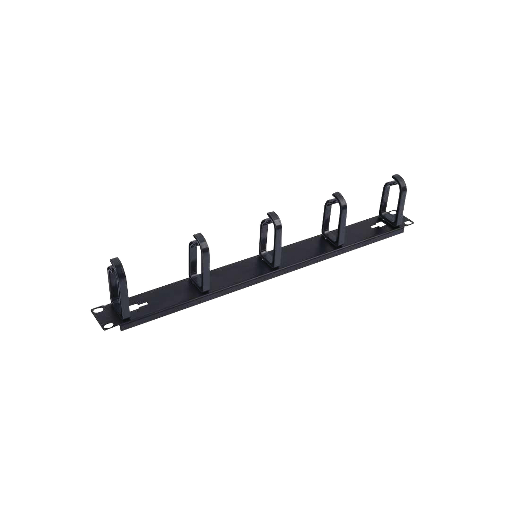 Organizador de Cables con 5 anillos, 1U, 19" Color negro