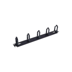 Organizador de Cables con 5 anillos, 1U, 19" Color negro