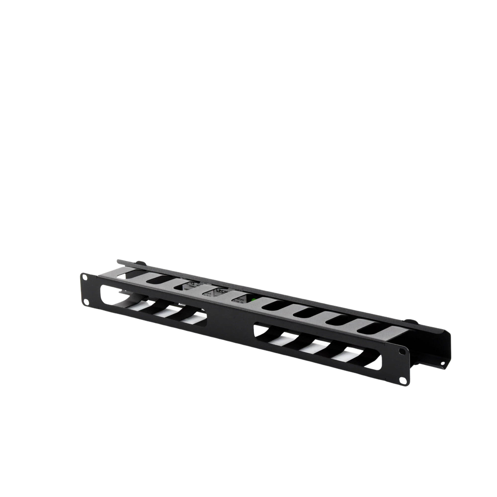 Organizador de Cables Horizontal de 1U para Rack de 19" con Cubierta Metálica