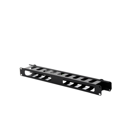 Organizador de Cables Horizontal de 1U para Rack de 19" con Cubierta Metálica
