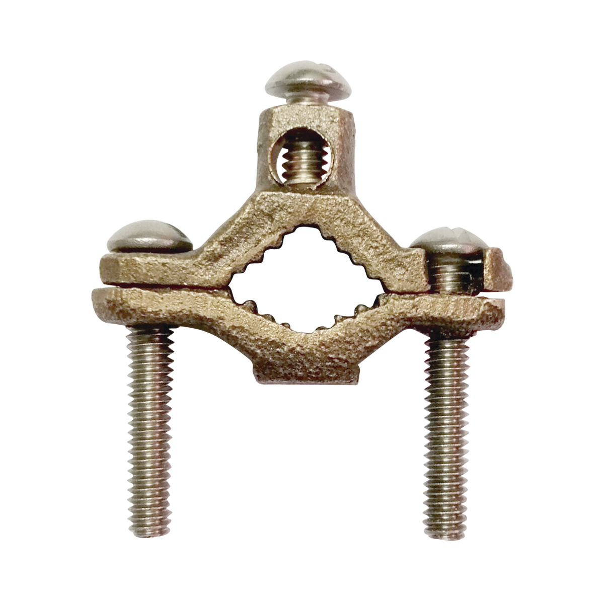 Conector Tubo a Cable / Bronce 100% / Tubo hasta 1 1/4 in / Cable 4 AWG / Aterrizaje Torres TZ / Sin Soldadura