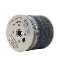 Carrete de 2 km de Fibra Óptica Drop Plana, Interior/Exterior G.657A2 Monomodo de 2 hilos (bifibra), Dieléctrica, Forro Negro,  (No Soporta Conectores Mecánicos)