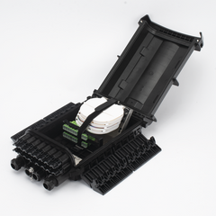 Caja de Distribución de Fibra Óptica para 24 Empalmes con 16 Acopladores SC/APC. Enterrado Directo, IP68, Splitter 1x16 Incluido con Conectores SC/APC