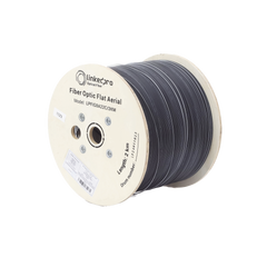 Carrete de 2 Kilómetros (6561.68 Pies) de Fibra Óptica Aérea Mini Figura 8 G.657A2 Tipo Drop Plana, Monomodo de 2 Hilos (Bifibra), Color Negro, (No Soporta Conectores Mecánicos)
