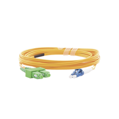 Jumper de Fibra Óptica Monomodo 9/125 LC/UPC-SC/APC, PVC, 2.0 mm, Dúplex, amarillo, 3 metros