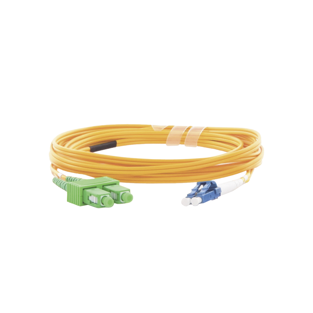 Jumper de Fibra Óptica Monomodo 9/125 LC/UPC-SC/APC, PVC, 2.0 mm, Dúplex, Amarillo, 3 Metros (9.84 Pies)