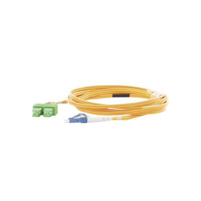 Jumper de Fibra Óptica Monomodo 9/125 LC/UPC-SC/APC, PVC, 2.0 mm, Dúplex, amarillo, 3 metros