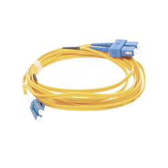 Jumper de Fibra Óptica Monomodo 9/125 LC/UPC-SC/UPC, PVC, 2.0 mm, Dúplex, Amarillo, 3 Metros (9.84 Pies)