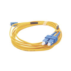 Jumper de Fibra Óptica Monomodo 9/125 LC/UPC-SC/UPC, PVC, 2.0 mm, Dúplex, Amarillo, 3 Metros (9.84 Pies)