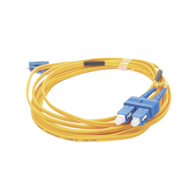 Jumper de Fibra Óptica Monomodo 9/125 LC/UPC-SC/UPC, PVC, 2.0 mm, Dúplex, amarillo, 3 metros