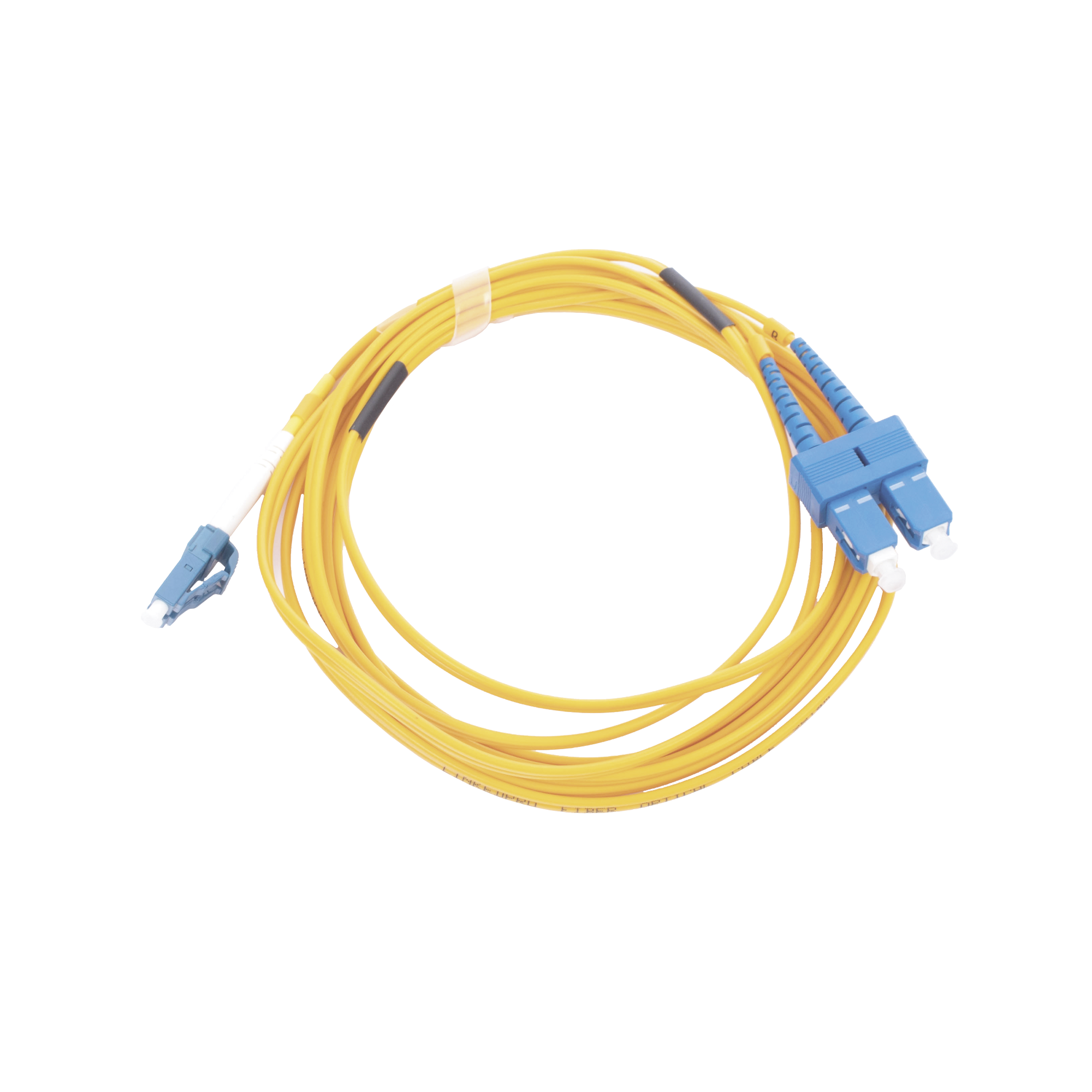 Jumper de Fibra Óptica Monomodo 9/125 LC/UPC-SC/UPC, PVC, 2.0 mm, Dúplex, Amarillo, 3 Metros (9.84 Pies)
