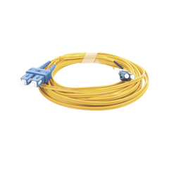 Jumper de Fibra Óptica Monomodo 9/125 LC/UPC-SC/UPC, PVC, 2.0 mm, Dúplex, Amarillo, 5 Metros (16.40 Pies)