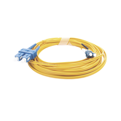 Jumper de Fibra Óptica Monomodo 9/125 LC/UPC-SC/UPC, PVC, 2.0 mm, Dúplex, amarillo, 5 metros