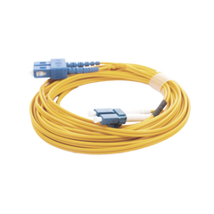 Jumper de Fibra Óptica Monomodo 9/125 LC/UPC-SC/UPC, PVC, 2.0 mm, Dúplex, amarillo, 5 metros