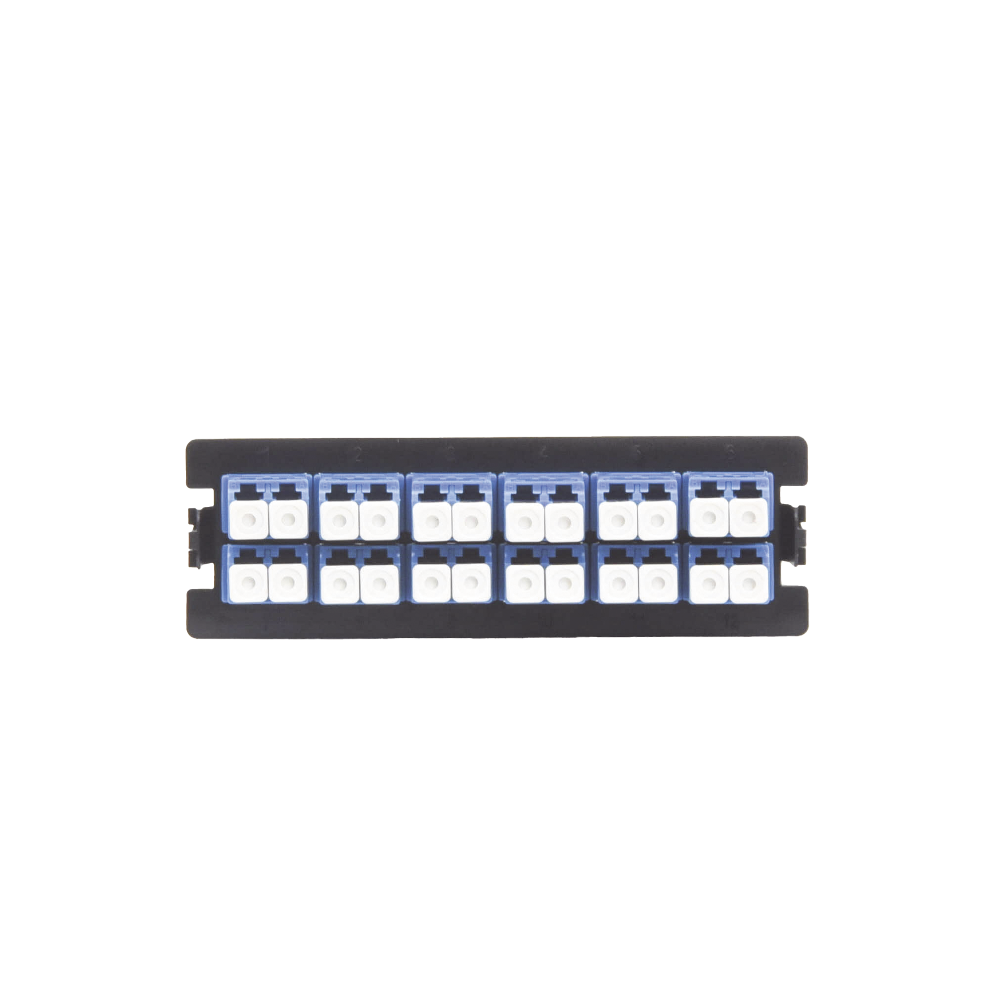 Placa Acopladora para Distribuidor de Fibra Óptica LP-ODF-8024, Incluye 12 Acopladores LC Duplex para Fibra Monomodo