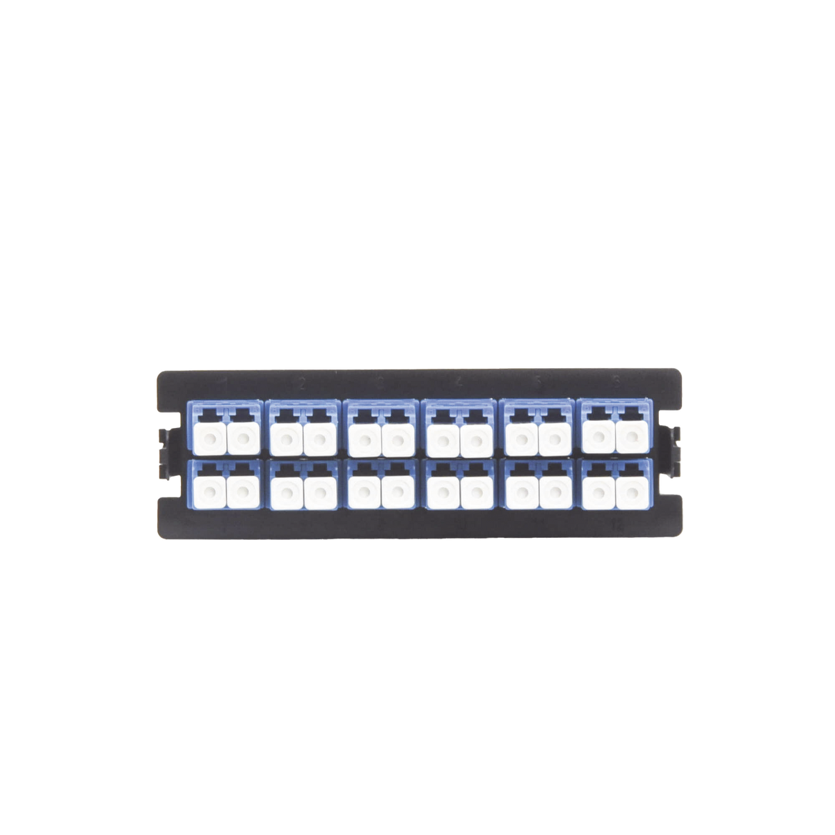 Placa Acopladora para Distribuidor de Fibra Óptica LP-ODF-8024, Incluye 12 Acopladores LC Duplex para Fibra Monomodo