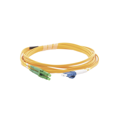 Jumper de Fibra Óptica Monomodo 9/125 LC/UPC-LC/APC, OFNR (Riser), 2.0 mm, Dúplex, Amarillo, 3 Metros (9.84 Pies)