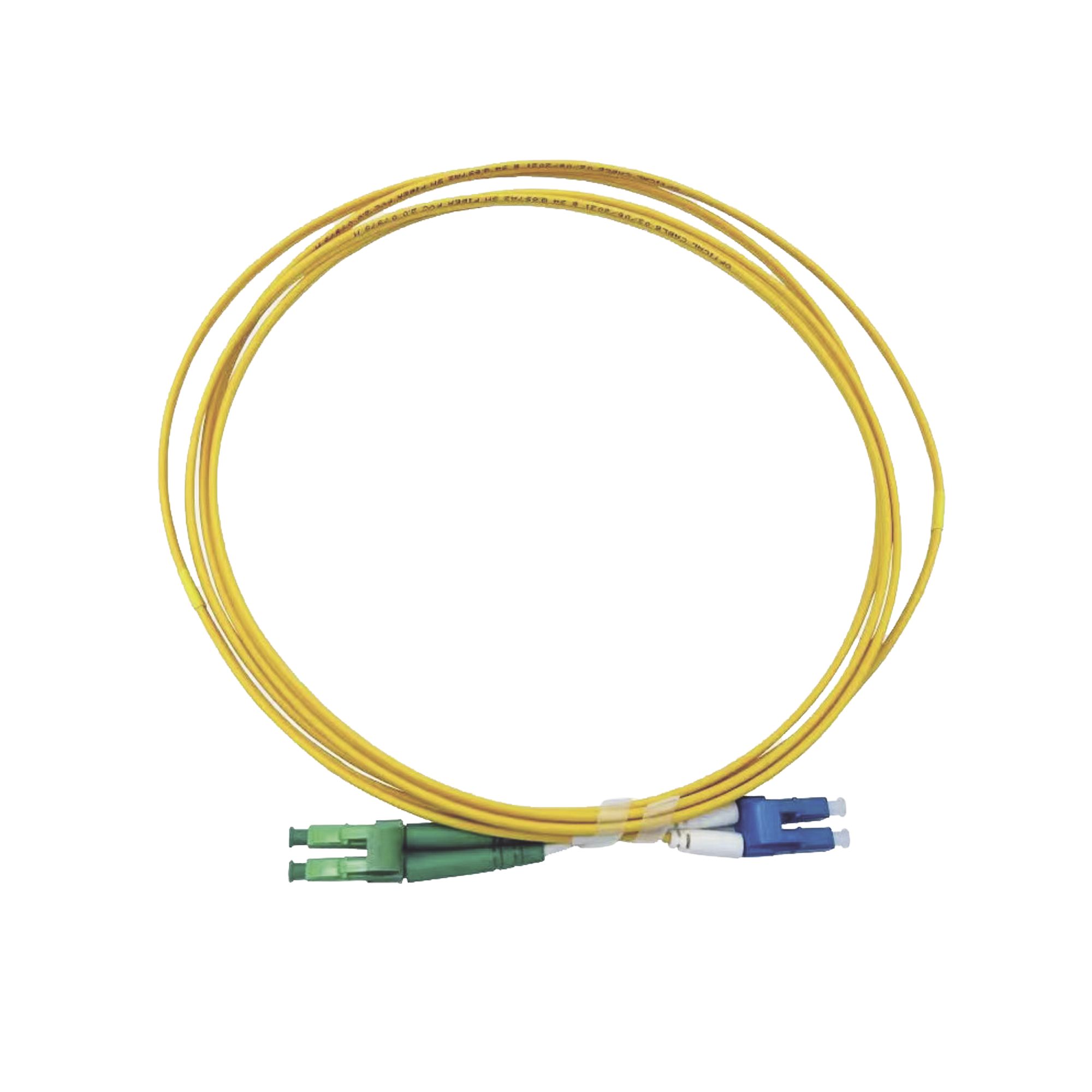 Jumper de Fibra Óptica Monomodo 9/125 LC/UPC-LC/APC, OFNR (Riser), 2.0 mm, Dúplex, Amarillo, 3 Metros (9.84 Pies)